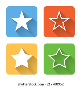 Flat star icons. Vector illustration