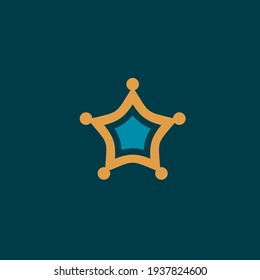 Flat star logo design vector