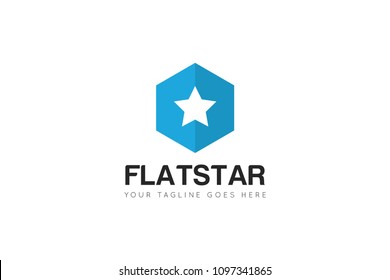 flat star logo and icon design template