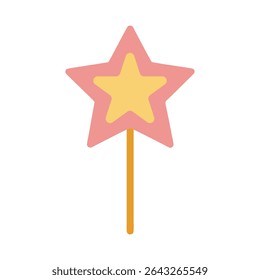 Flat Star Lollipop in Simple Centered Style