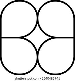 Flat star shape drawn geometrically
