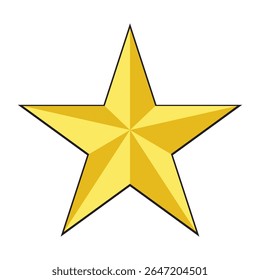 Flat Star Shape icon. Outline stroke. Vector illustration.
