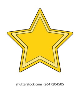 Flat Star Shape icon. Outline stroke. Vector illustration.
