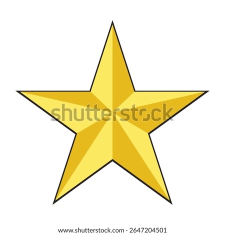 Flat Star Shape icon. Outline stroke. Vector illustration.