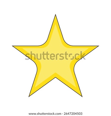 Flat Star Shape icon. Outline stroke. Vector illustration.