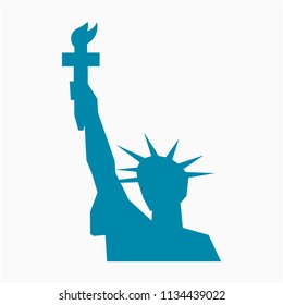 Flat Statue Liberty in US New York pixel perfect vector icon