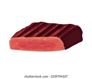 flat steak illustration over white