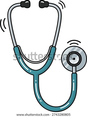 Flat Stethoscope Icon Isolated on White Background