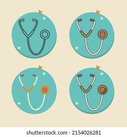 flat stethoscope illustration for digital and print