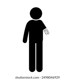 Flat Stick Figure with Amputated Hand