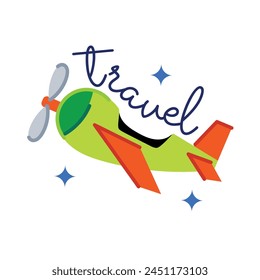 Here’s a flat sticker of air travel 