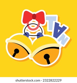 Flat sticker of animal bells 