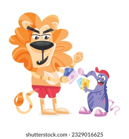 A flat sticker of animals poker 