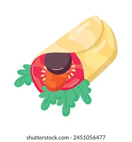A flat sticker of a burrito