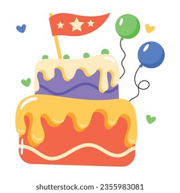 A flat sticker of cake 