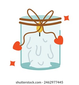 A flat sticker of candle jar 