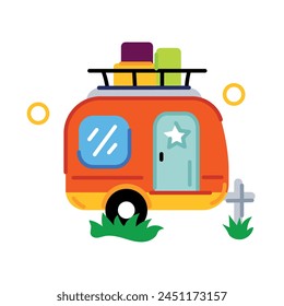 Here’s a flat sticker of a caravan 