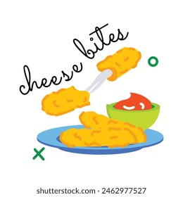 Here’s a flat sticker of cheese bites 