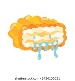 Una pegatina plana de pepita de queso