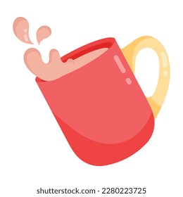 A flat sticker of coffee mug 