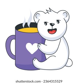 Flat sticker of coffee mug 