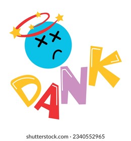 A flat sticker of dank emoji 