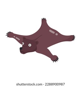 Flat sticker of dead bear 