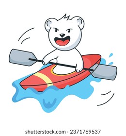 Here’s a flat sticker depicting canoe racing 