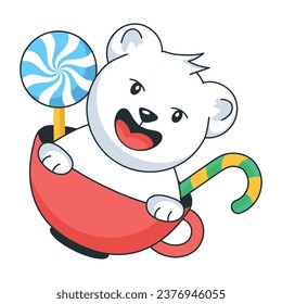 Here’s a flat sticker depicting christmas candies 