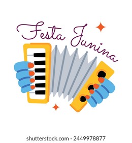 Here’s a flat sticker depicting festa junina music 