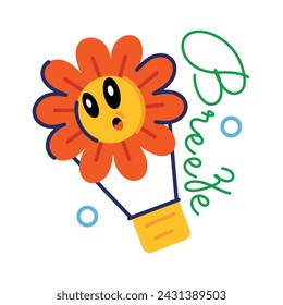 Here’s a flat sticker depicting flower breeze 