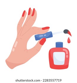 Here’s a flat sticker depicting manicure 