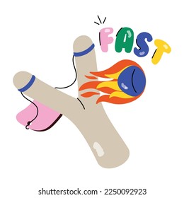 Flat sticker design of fast slingshot 