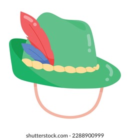 Flat sticker design of hunter cap 