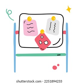 A flat sticker design of noticeboard