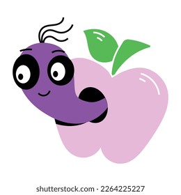 Diseño de pegatinas planas de manzana podrida 