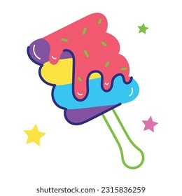 A flat sticker of dipped marshmallow 