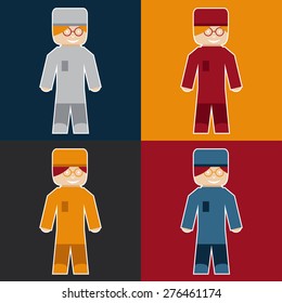 flat sticker of doctor