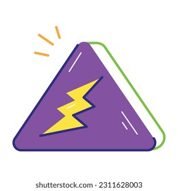 Etiqueta plana del símbolo eléctrico
