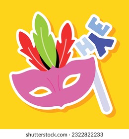 Pegatina plana con máscara ocular 