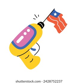 Here’s a flat sticker of flag gun  