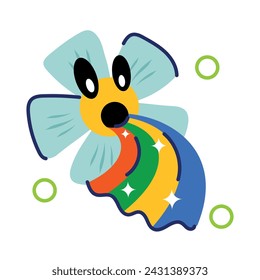 Here’s a flat sticker of flower rainbow 
