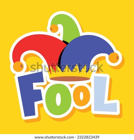 Flat sticker of fool cap 