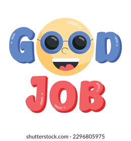 Flat sticker of good job 