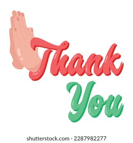 A flat sticker of greeting gesture 