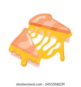 A flat sticker of grilled cheese sandwich