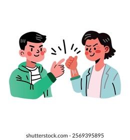 A flat sticker of guy friends