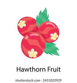 Here�s a flat sticker of hawthorn fruit