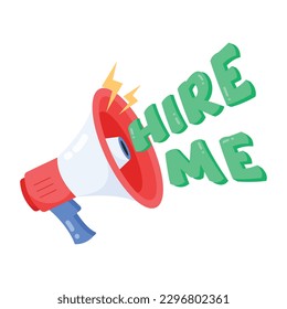 Flat sticker of hire me 