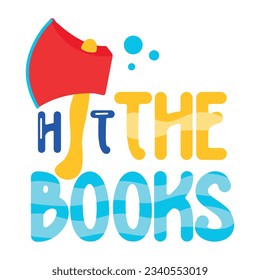 A flat sticker of hit the books 